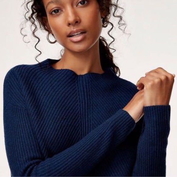 Babaton Chalmers Mock Neck Wool Blend Cropped Sweater - Picture 2 of 9